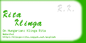 rita klinga business card